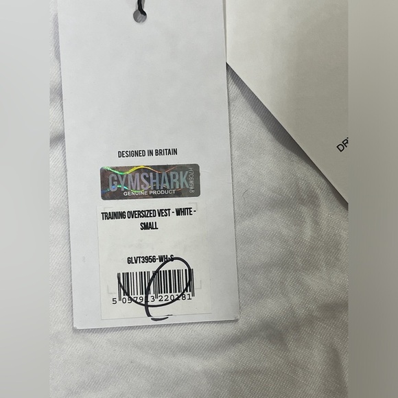 Gymshark Training Oversized Vest Size Small White Dry Moisture Wicking - Picture 6 of 11